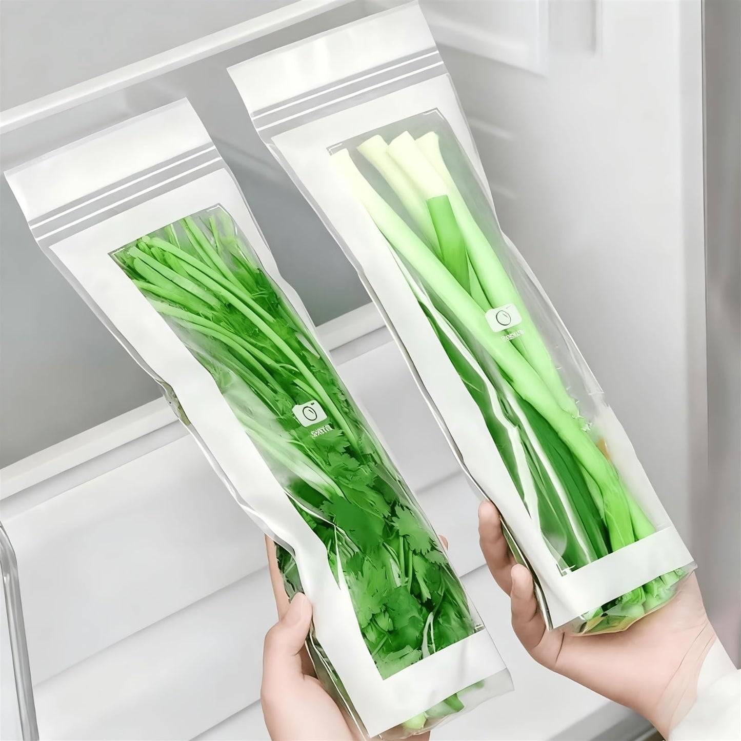 50Pcs Reusable Leak-Proof Storage Bags, Suitable for Fruits And Vegetables - Thick Plastic Containers for Refrigerator Storage, Transparent Design - Kitchen Sealing Bags, Vegetable Storage Bags