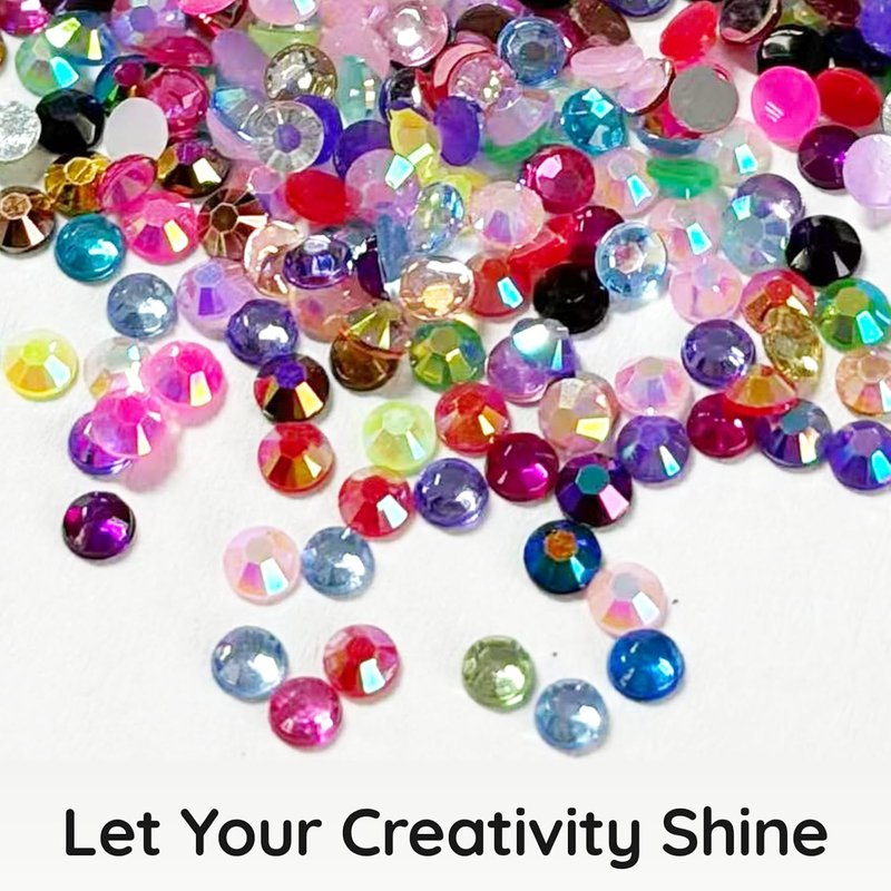 Resin Rhinestones Bedazzling Kit - 48 Color 3mm Flatback Gems for Crafting | Includes 3Pcs 10ml Jewelry Glue & Tools