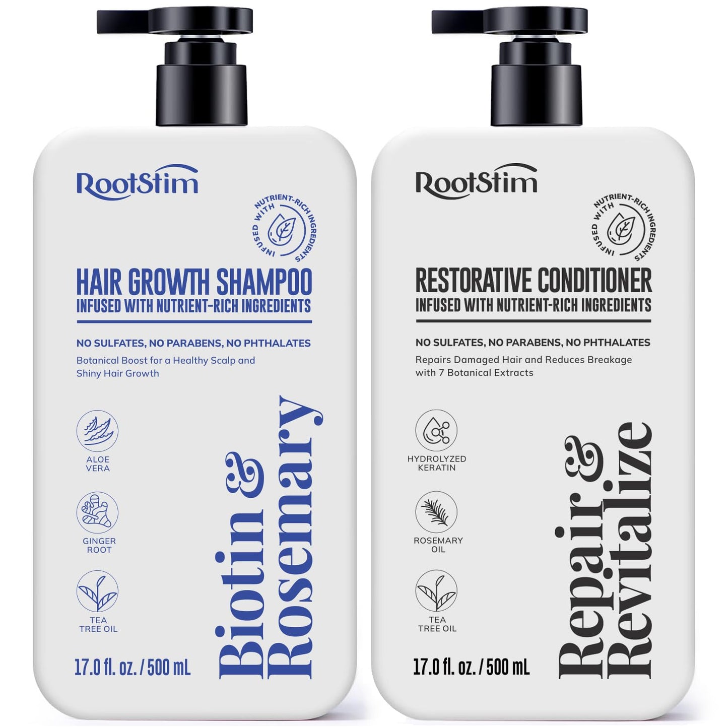 Hair Growth Shampoo and Conditioner Set - Rosemary & Biotin for Thicker Hair | Botanical Formula for Healthy Scalp and Strengthened Hair