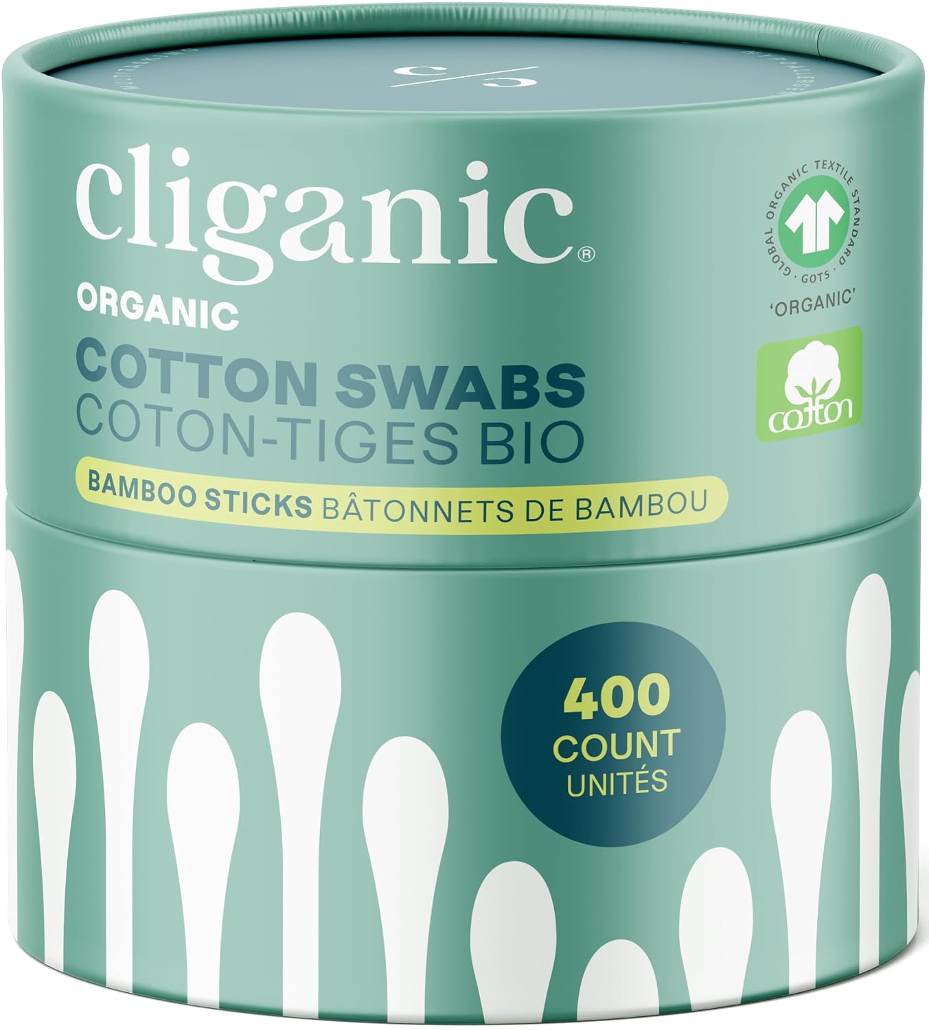 Organic Bamboo Cotton Swabs - 200 Count Hypoallergenic, Soft & Gentle Buds | Chlorine-Free Natural Cotton