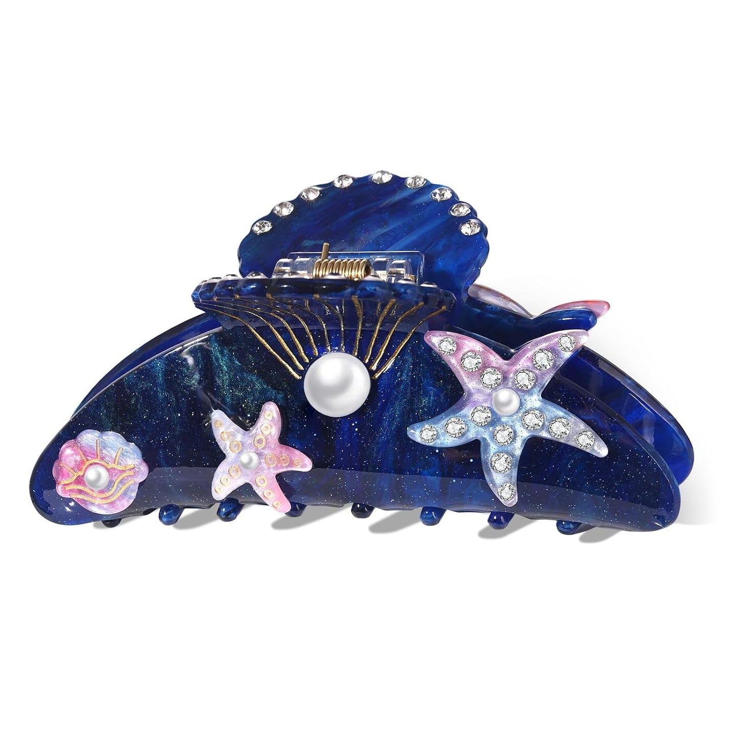 Sea Animal Hair Claw Clips - Stylish Starfish & Seashell Design | Large Beach Hair Accessories for Women & Girls