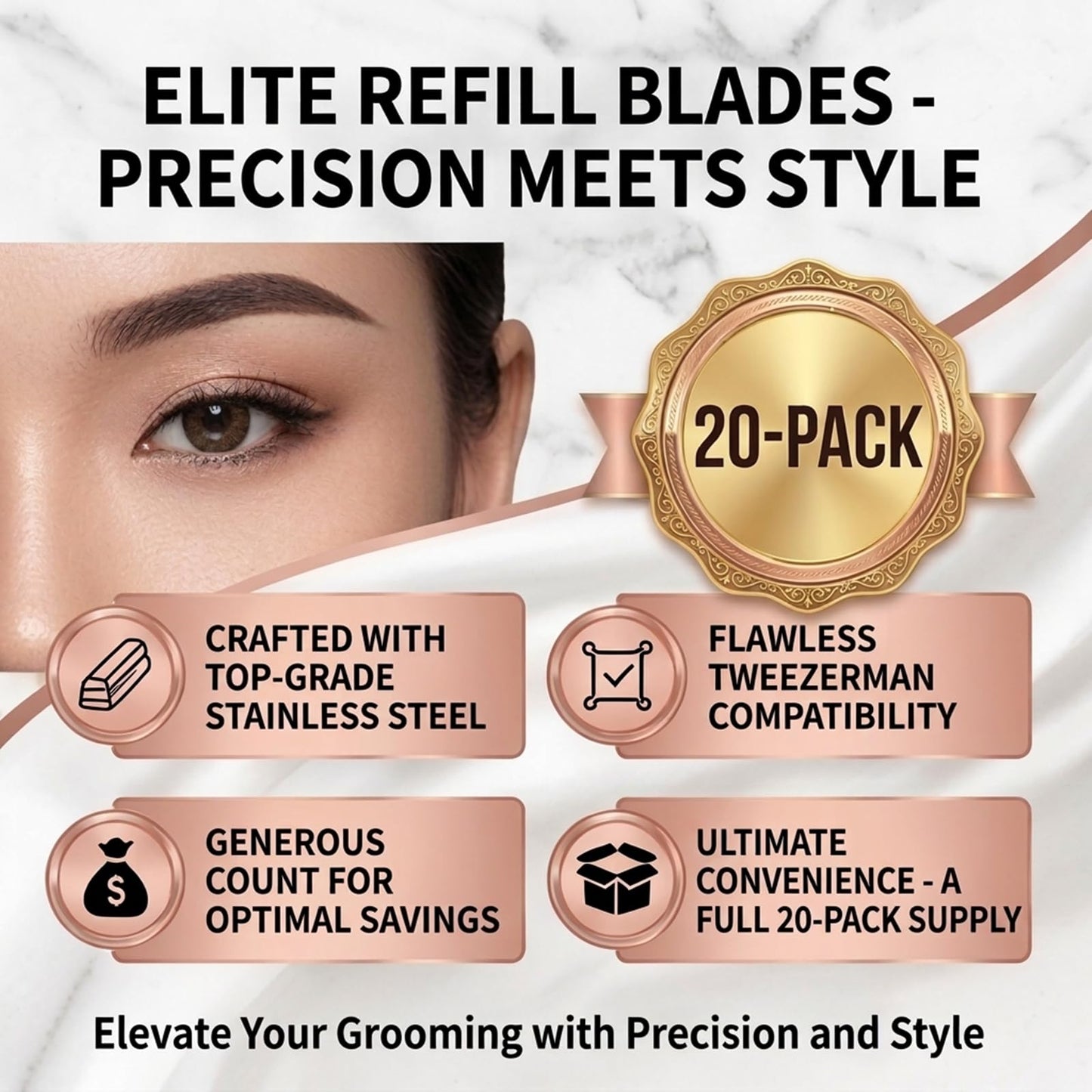 20Pack Compatible with Tweezerman Facial Razor Refills,Replacement Blades Compatible with Tweezerman Dermaplane Refills.