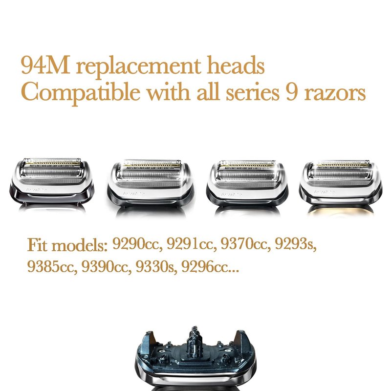 JEVONG Series 9 94M Electric Shaver Replacement Heads Parts for S9 Razors, S9 Sport Replacement Head with 2+2 Precision Blades