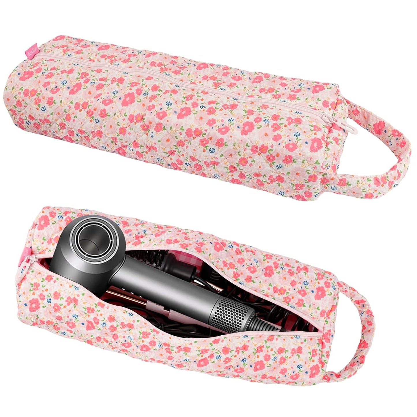 Quilted Travel Bag for Hair Tools - Compatible with Dyson Airwrap & Shark Flexstyle | Large Leopard Organizer