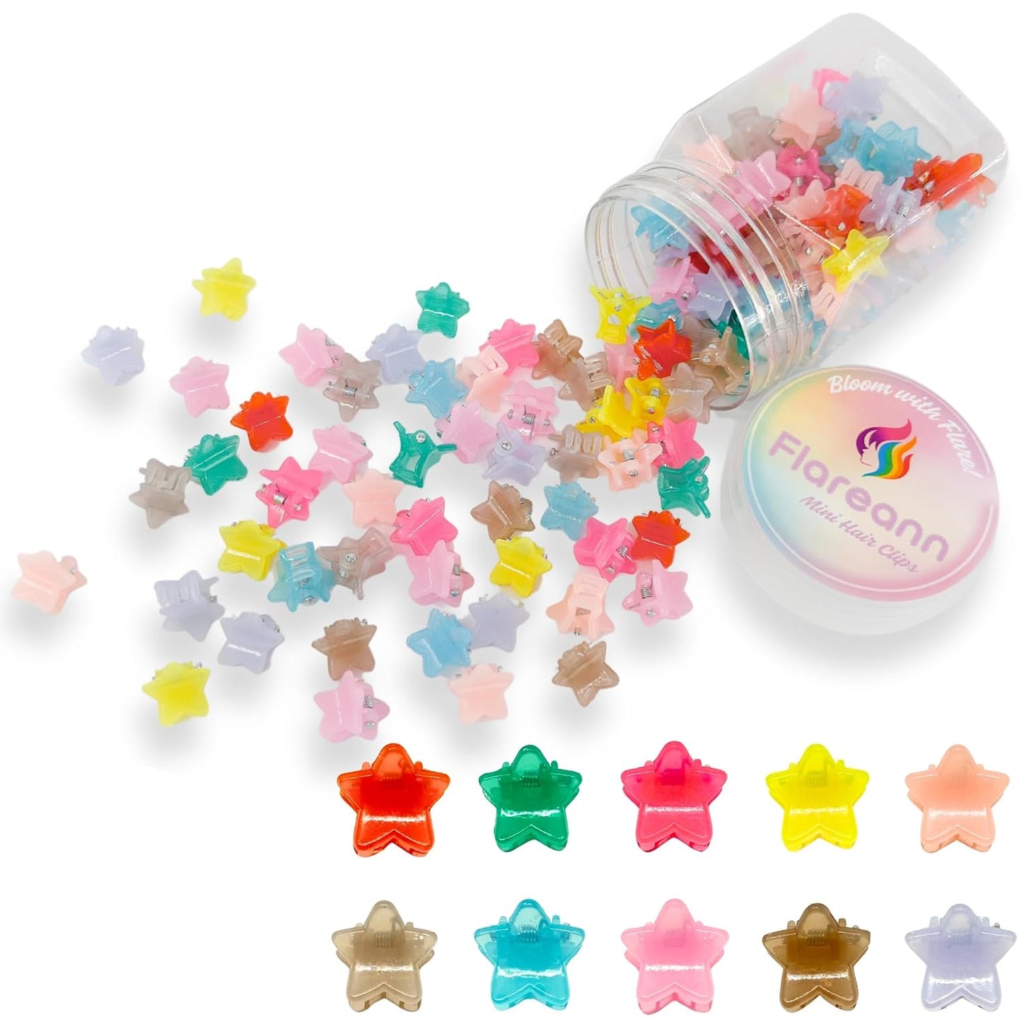 Mini Butterfly Hair Clips - 100 Pcs Toddler Hair Accessories | Colorful Claw Clips for Girls & Babies