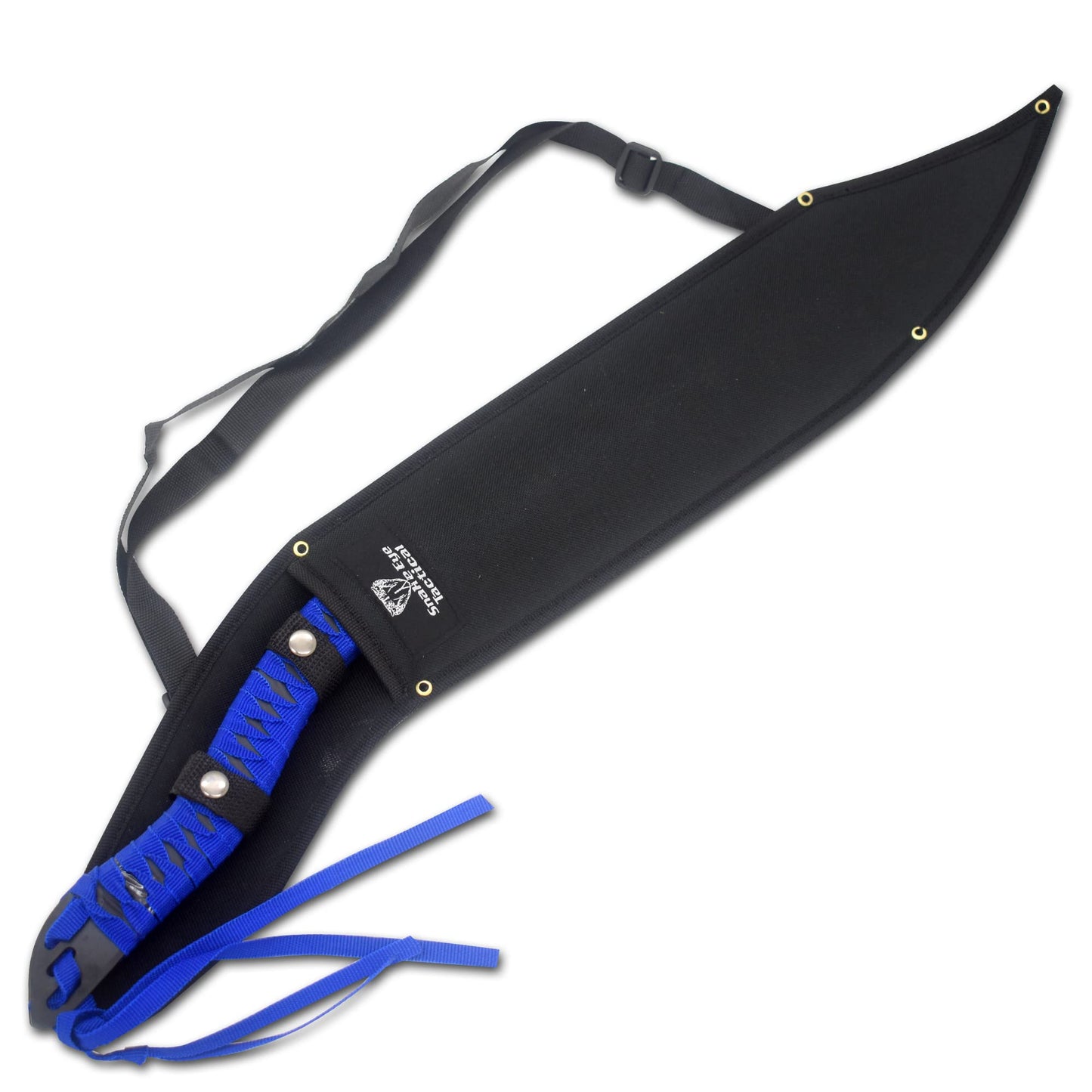Snake Eye Tactical Dual Twin Ninja Sword with Dual Shoulder Sheath Each Blade (Blue)
