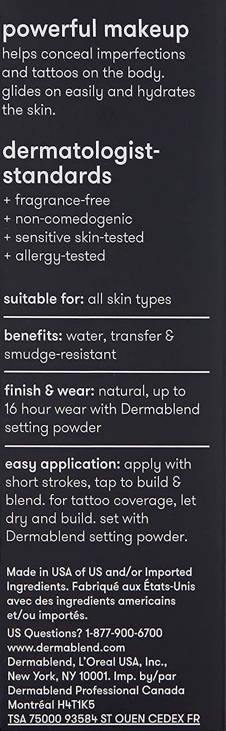 Dermablend Quick-Fix Body Makeup Full Coverage Foundation Stick, Water-Resistant Body Concealer for Imperfections & Tattoos, 0.42 oz