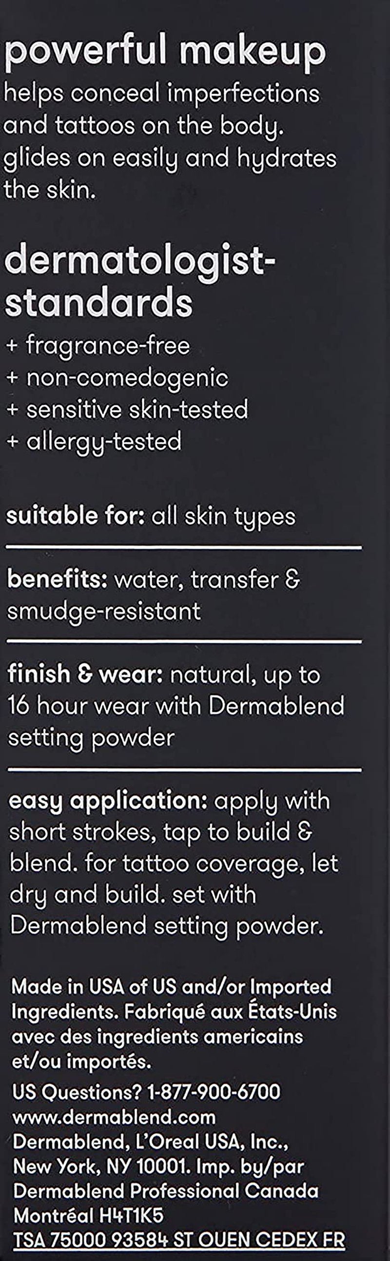 Dermablend Quick-Fix Body Makeup Full Coverage Foundation Stick, Water-Resistant Body Concealer for Imperfections & Tattoos, 0.42 oz