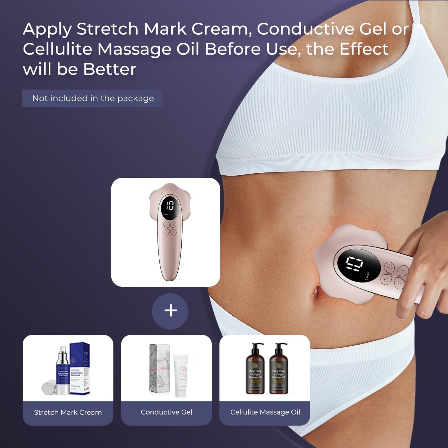 Oranmagic Cellulite Massager Tool, 4 in 1 Body Sculpting Machine, Upgraded 6 Electrode Body Skin Tightening Device Cellulite Remover for Legs, Belly, Waist, Arms, Buttock, Wireless & Lightweight