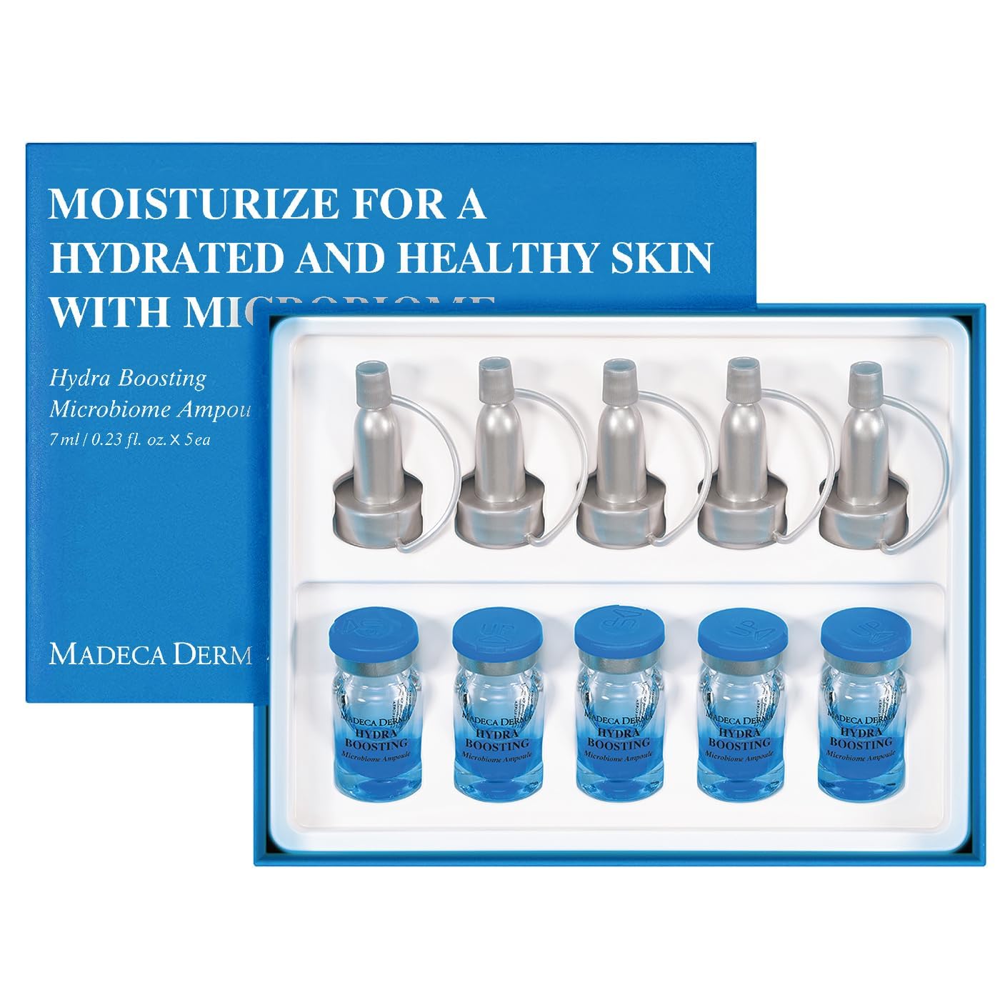 Madeca Derma Elastic Firming Microbiome Ampoule - Hydrating Korean Skincare with Hyaluronic Acid & Collagen | 0.23 fl oz x 5