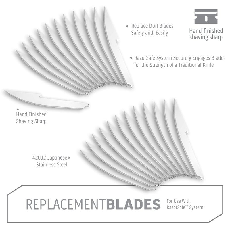 OUTDOOR EDGE 5.0" RazorSafe Replacement Boning & Fillet Blade Pack, 24-Pieces