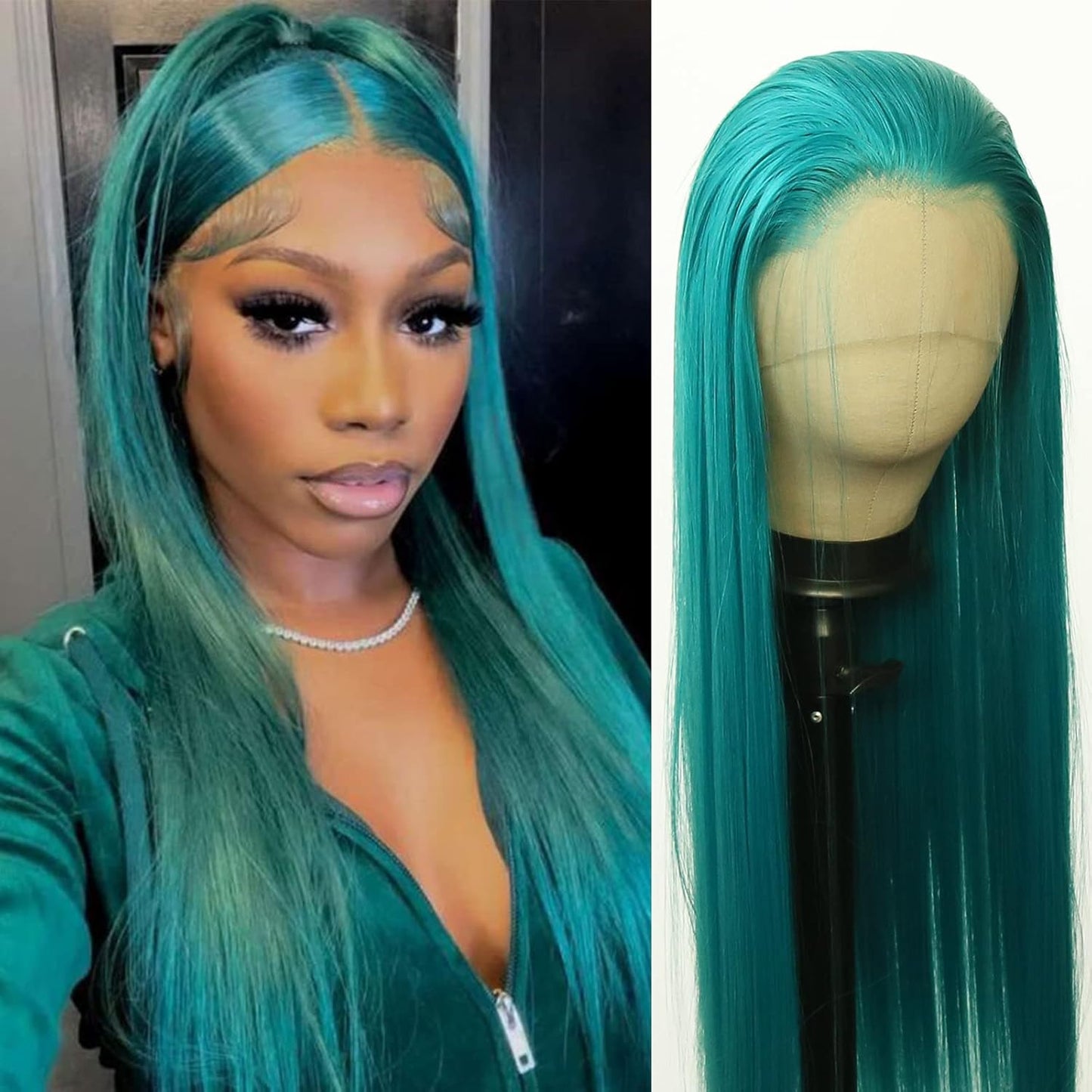 99J Burgundy Lace Front Wig - Long Straight Synthetic Hair, Pre-Plucked Natural Hairline for Black Women | Heat Resistant Fiber, Daily Wear