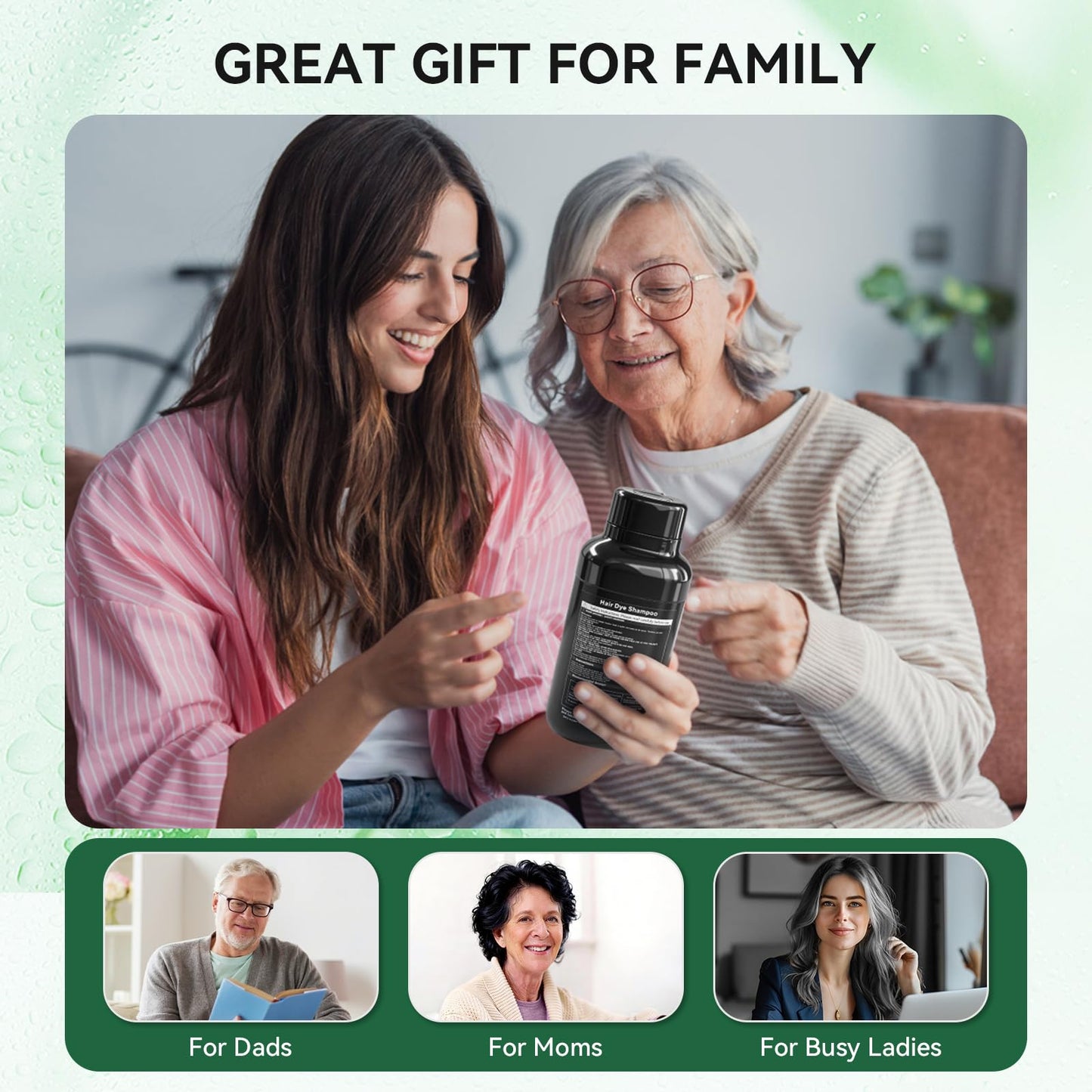 Limer Black Hair Dye Shampoo for Gray Hair, 3-in-1 Color Shampoo, 6 Herbal Extracts, 100% Grey Coverage, Non-Staining, 6-8 Weeks Lasting, for Women & Men, Shampoo para Pintar el Cabello, 460ml