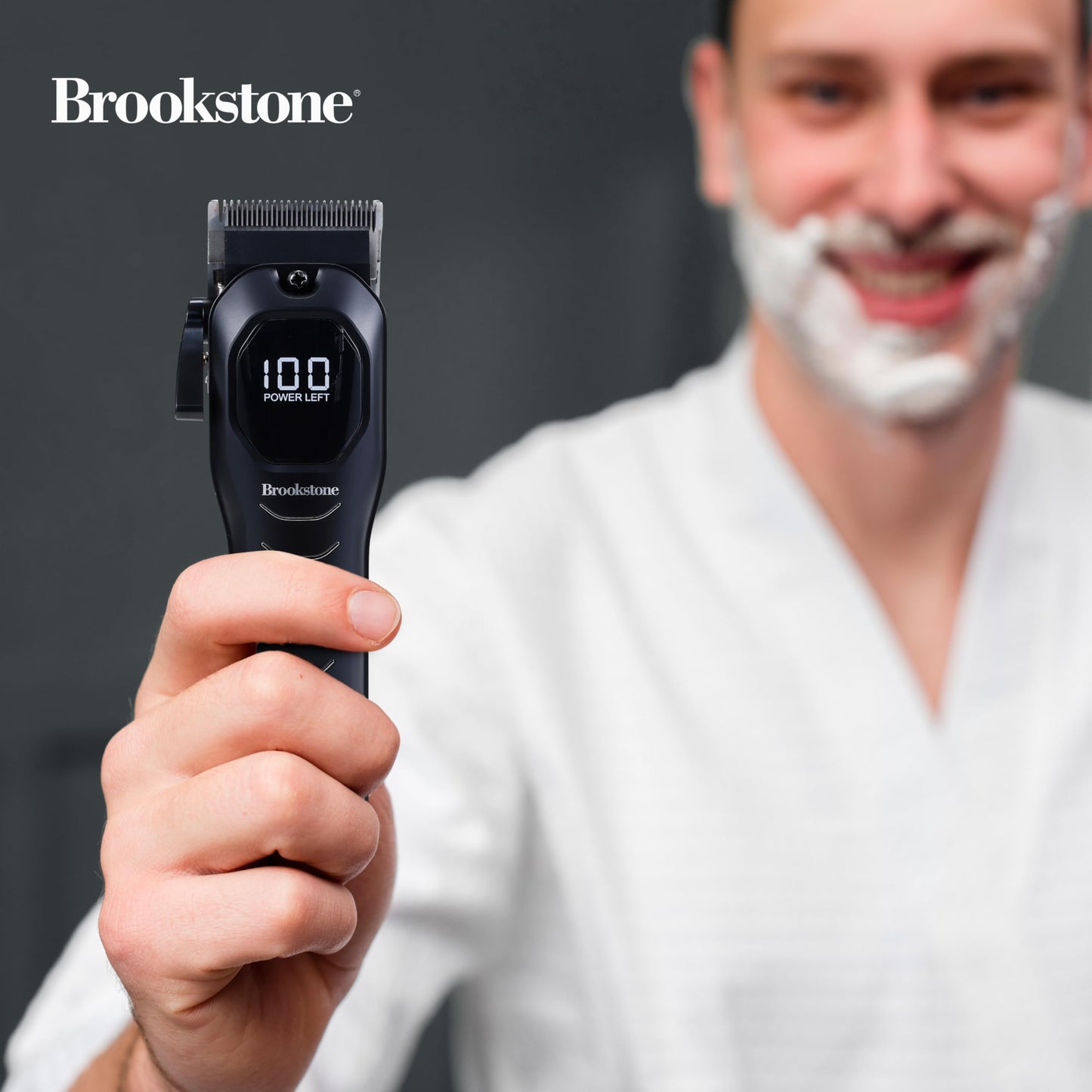Brookstone - Cordless & Rechargeable Beard and Body Trimmer – Precision Grooming with Multiple Length Comb Attachments, Ergonomic Grip, Complete Grooming Kit