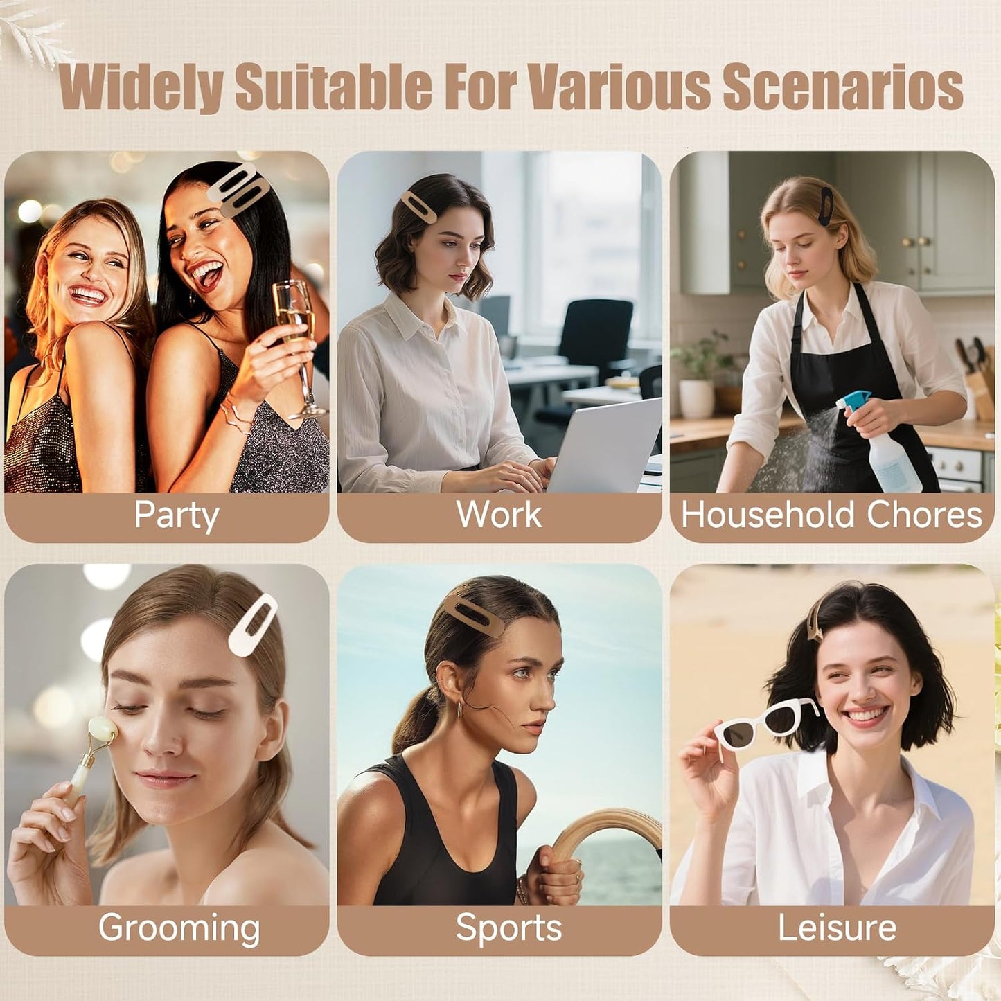 Flat Hair Clips for Women - 12 Pack Matte Non-Slip Claw Clips | 6 Colors for Daily Use, Perfect for Thin Hair