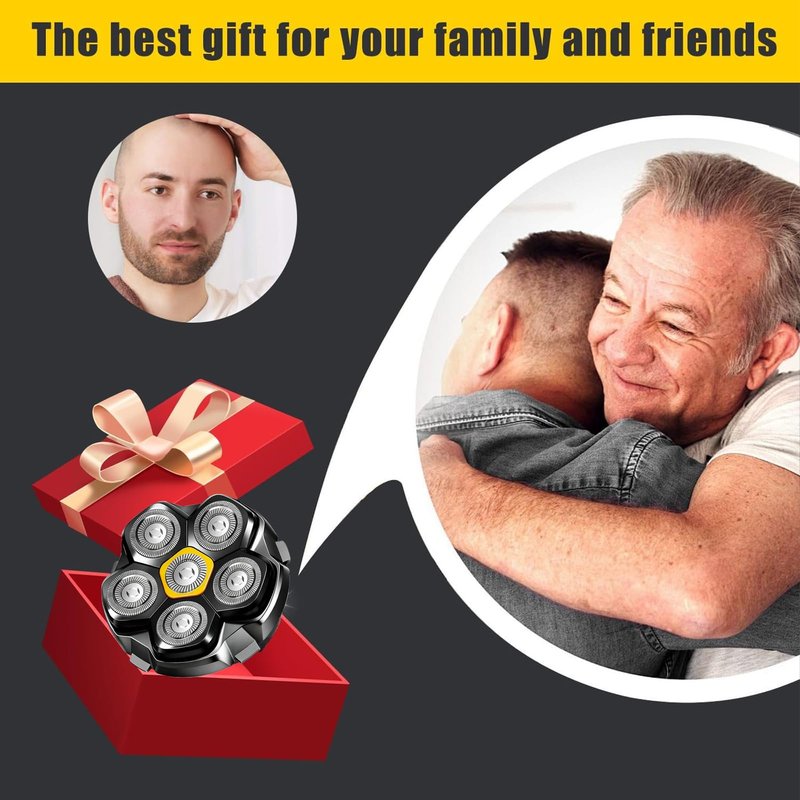 6 Blade Magnetic Replacement Shaving Heads Compatible with 6D Blade Head Compatible with Head Shavers for Bald Men,3Pack Travel Size