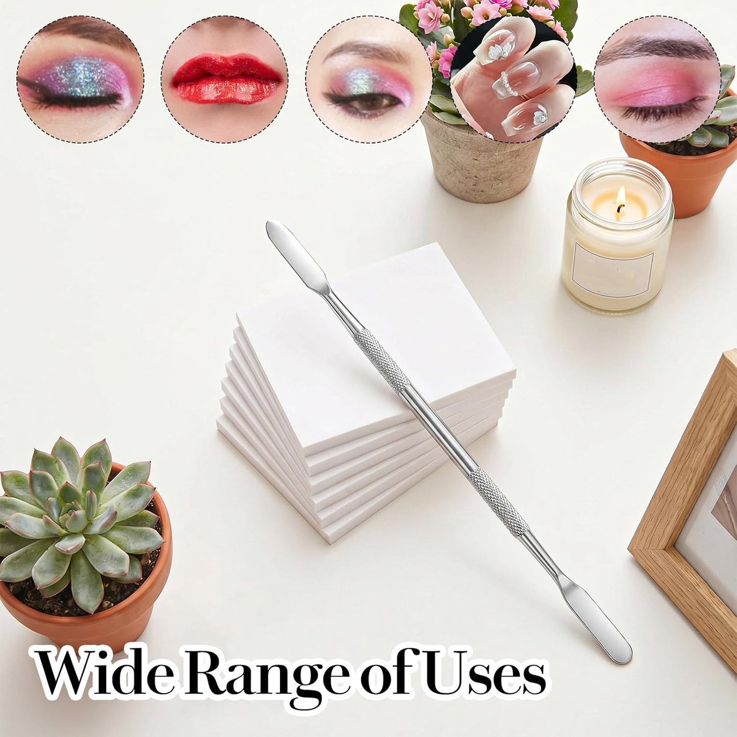 Disposable Nail Art Palette Set - 100 Pcs 3x3 Makeup Palettes with Stirring Rod for Professional & DIY Use