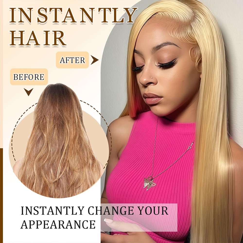 #27 Blonde Clip in Hair Extensions Real Human Hair, 26 Inch 120g/7Pcs,Full Shine Remy Hair,Honey Blonde Straight Clip ins Brazilian Virgin Human Hair Extensions
