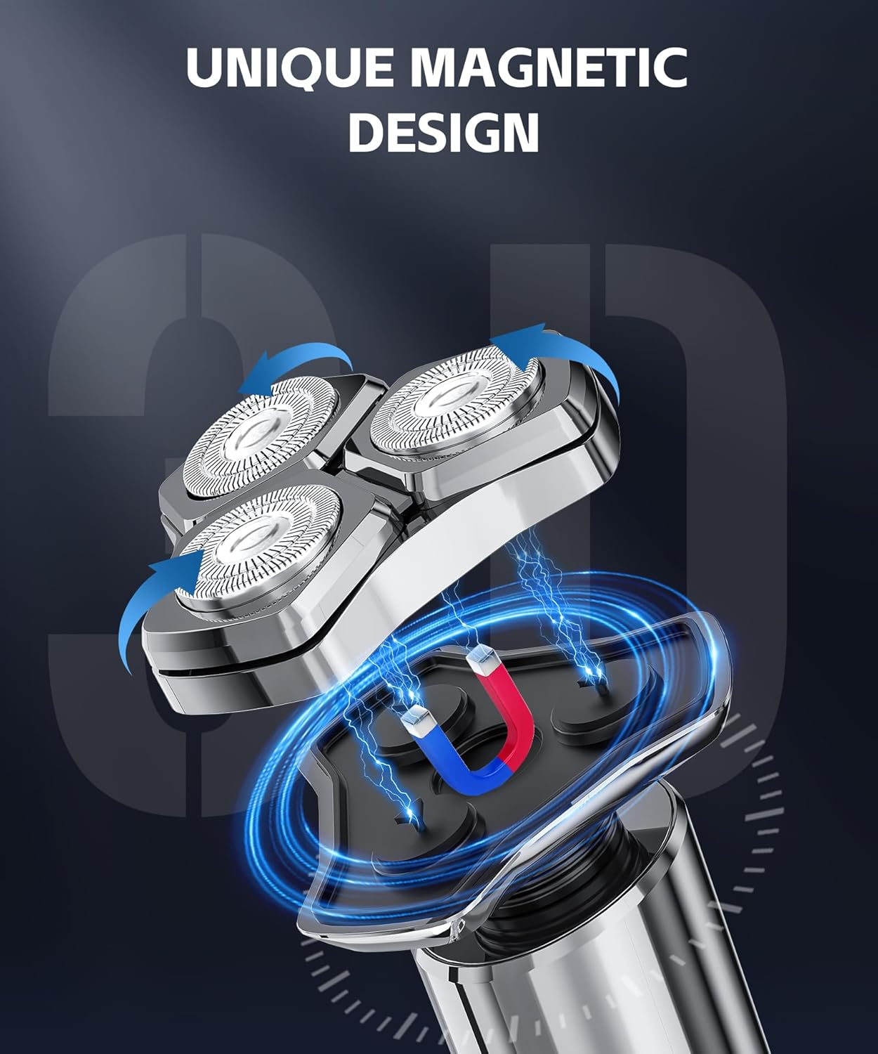 Electric Razor for Men - 10,000RPM High-Speed Motor, IPX8 Waterproof, USB Fast Charging | Upgraded Titanium Gray
