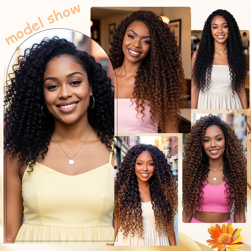 Ajsowju Feather Crochet Hair for Black Women, 18 Inch 50 Strands, 1B