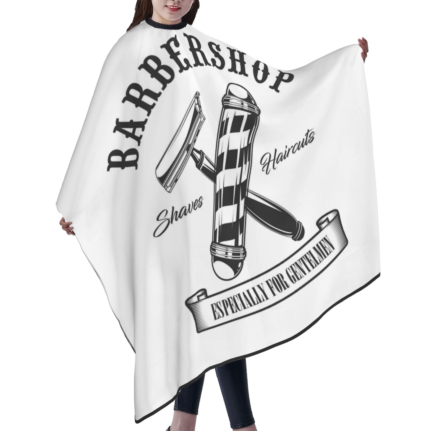 Barber Cape, Hair Salon Haircut Gown, Hair Cutting Apron with Adjustable Closure, Professional Salon Cutting Barber Skirt for Barbershop (Color 2)