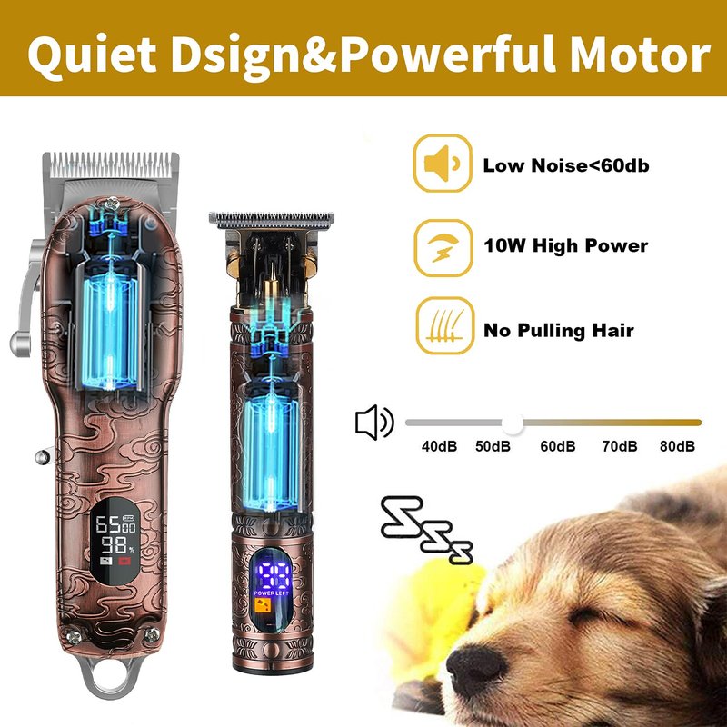 RESUXI Hair Clippers for Men with Barber Trimmer Set,Professional Haircut Clippers for Hair Cutting Grooming Kit,Cordless Beard Trimmer Hair Cutter Barber Accessories USB Rechargeable