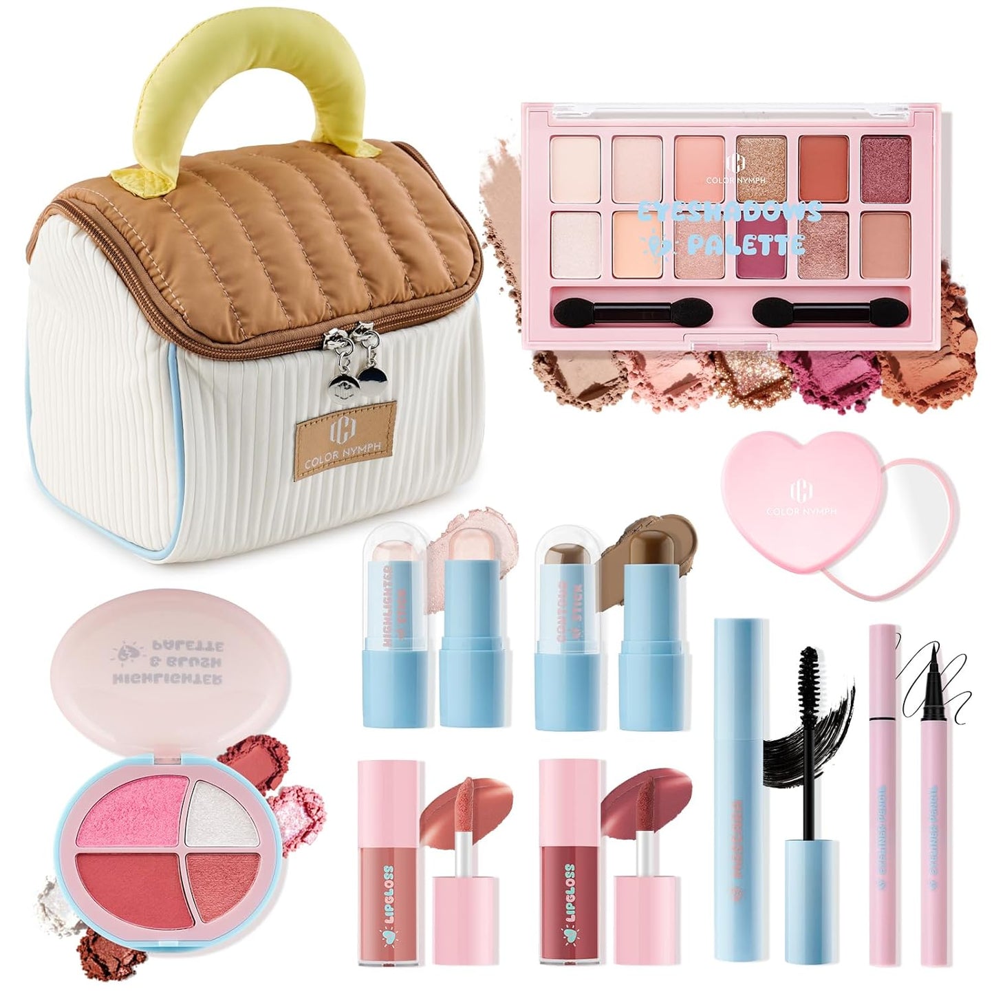 All In One Makeup Kit for Teen Girls - Complete Set with Bag, Eyeshadow, Blush, Lipgloss & More | Travel-Friendly