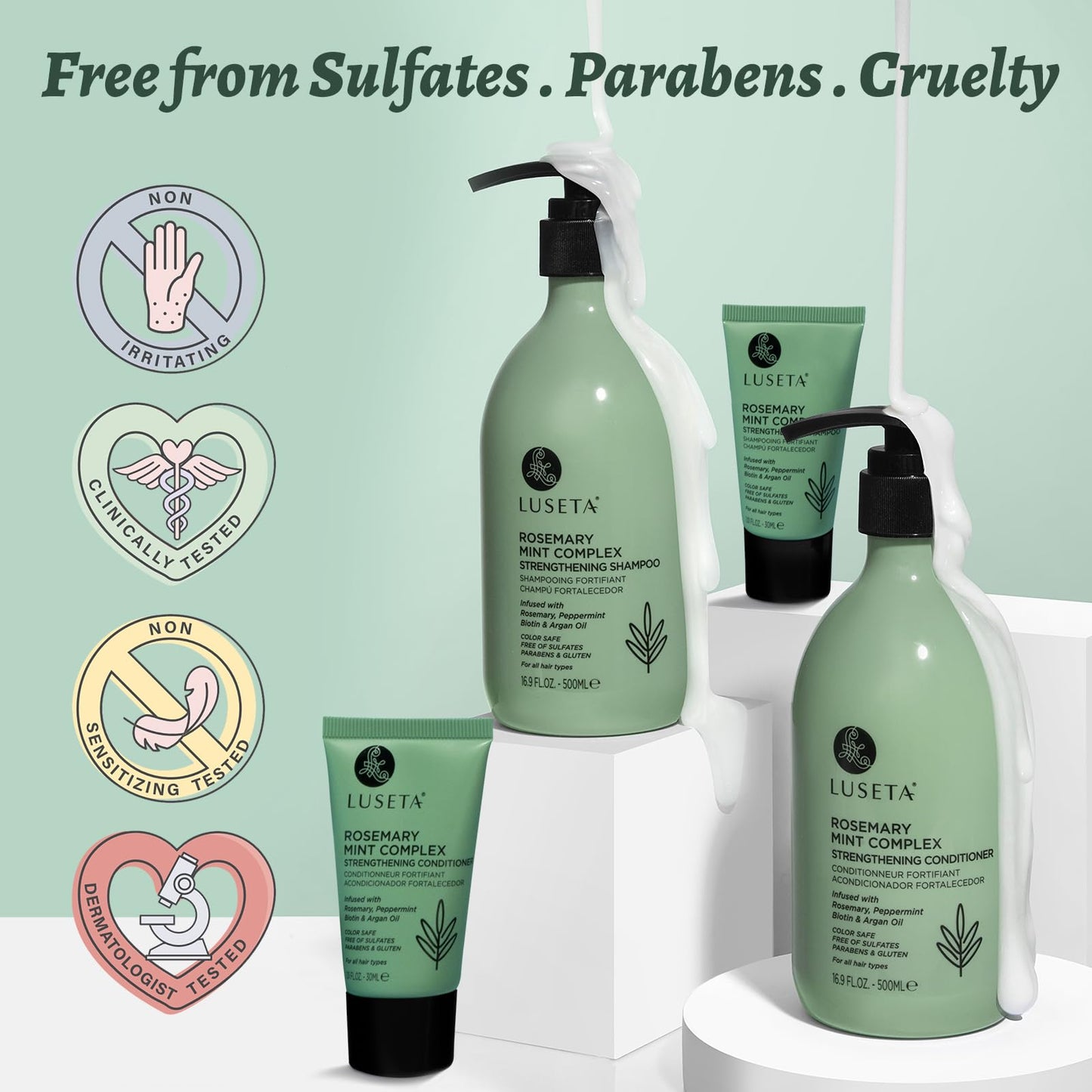Luseta Rosemary Mint Shampoo & Conditioner Set, 4-Pc