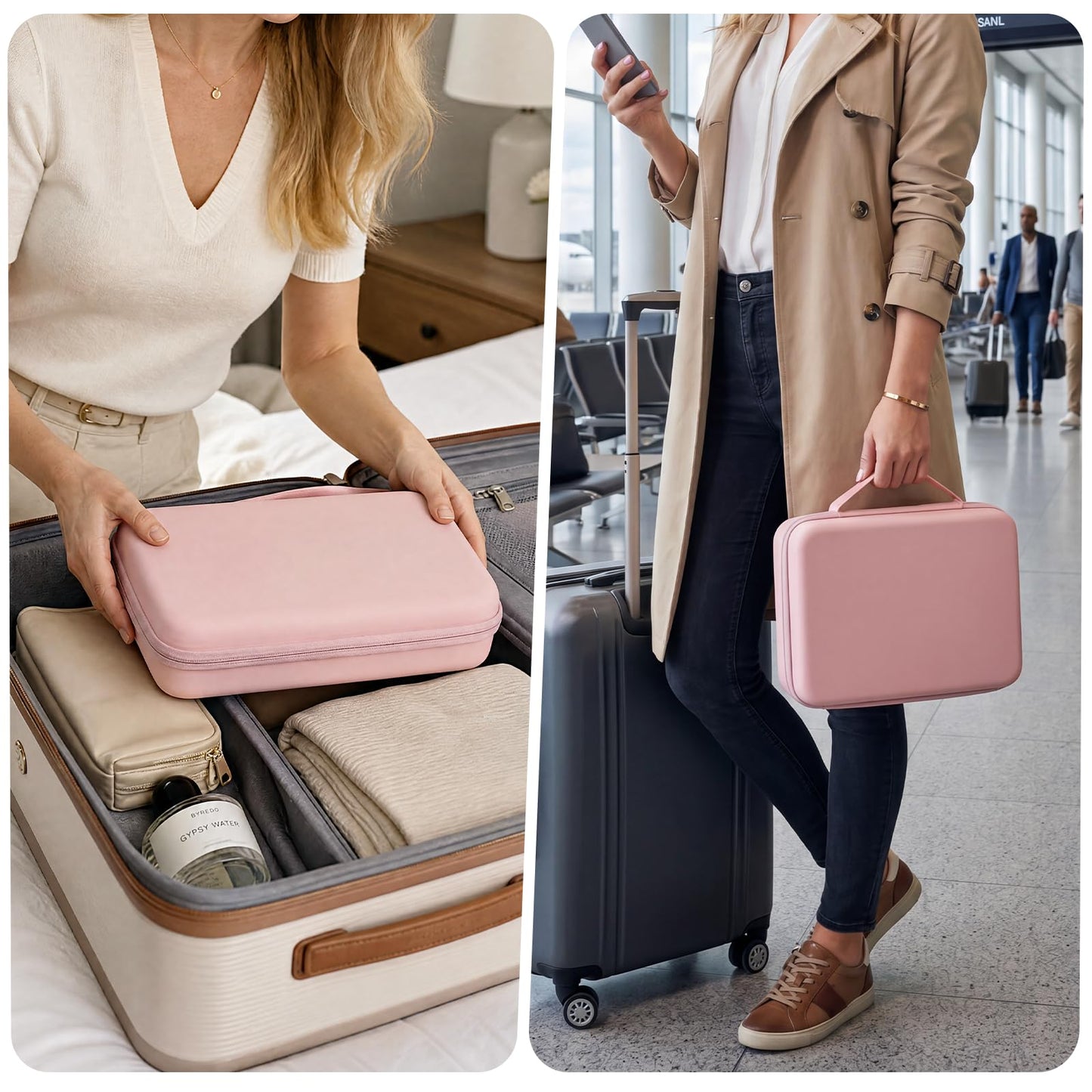 Case for NuDerma High Frequency Wand, Fits for TUMAKOU/Quiet&Far/UUPAS/Uaike/DARSONVAL Skin Machines, Travel Carrying Case for Professional Skin Portable Clinical high Frequency - Pink (CASE ONLY)
