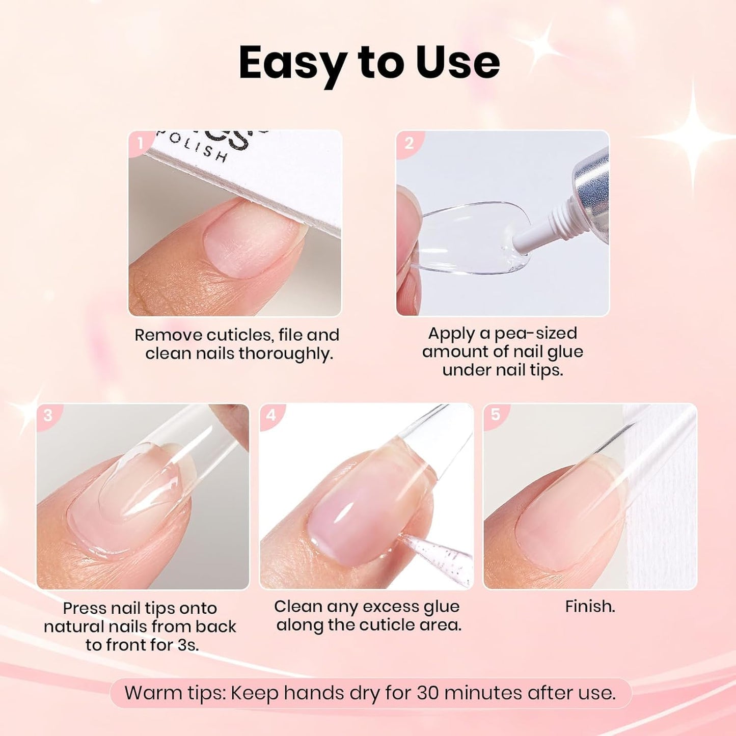 Beetles Super Strong Nail Glue - Quick Drying, No UV Light Needed | 2Pcs 10g for Press-On & Acrylic Nails