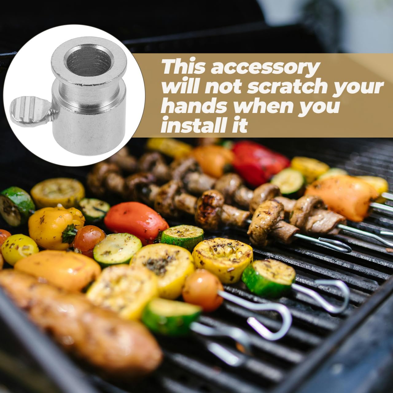 POPETPOP Rotisserie Spit Rod Roller Bushings, Stainless Steel Rotisserie Rod Holder Accessory for Outdoor Barbecue Ensures Smooth Rotation and Even Cooking of Food
