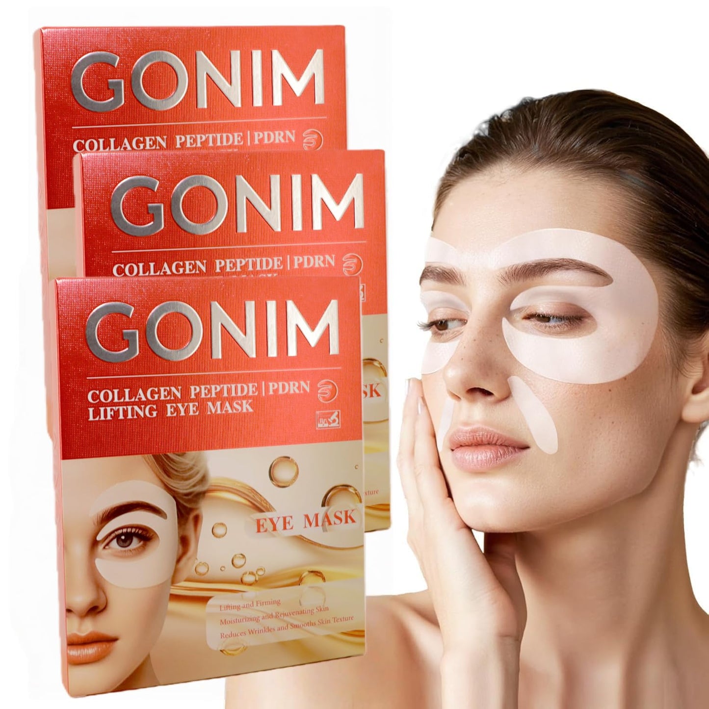 Under Eye Patches for Puffy Eyes & Dark Circles - Collagen Hydrogel Eye Mask | Caffeine & Retinol, 8 Pairs