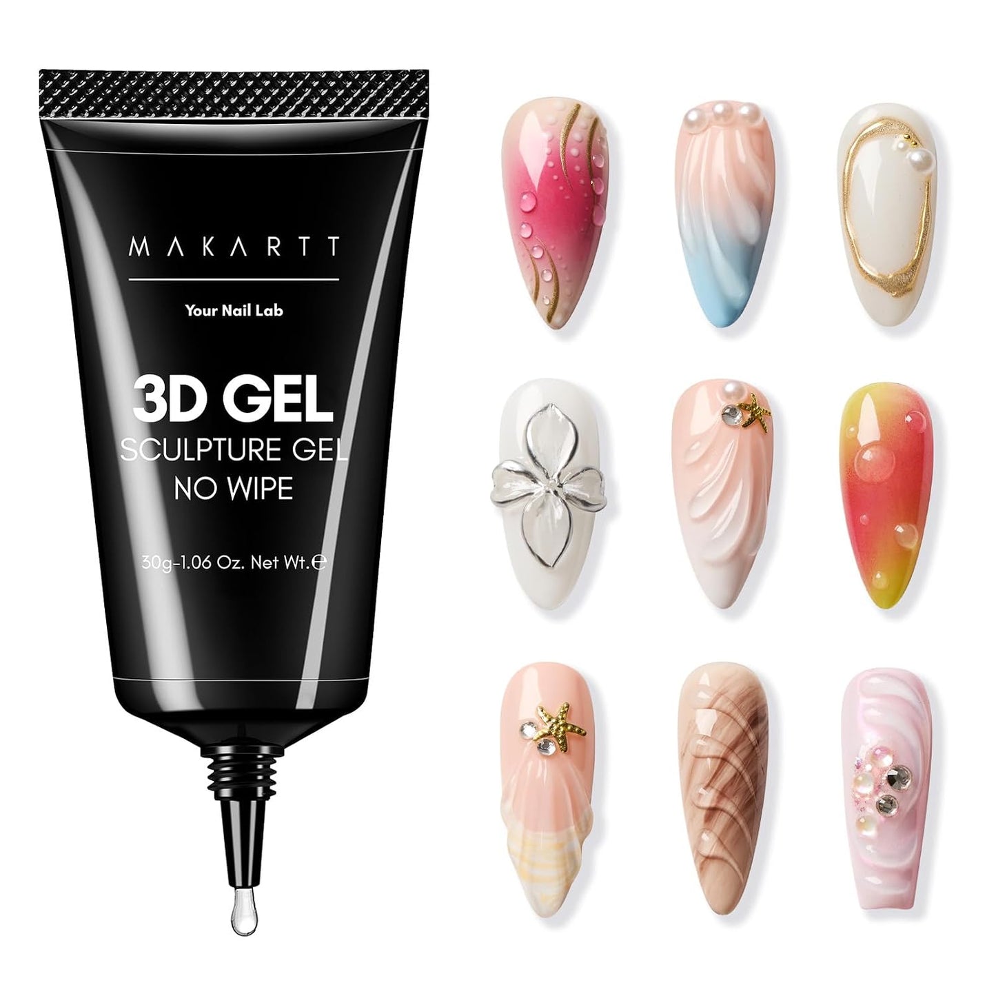 Nail Rhinestone Glue Gel - Super Strong Adhesive for Nail Art | 15ml Clear Gel with Brush Pen