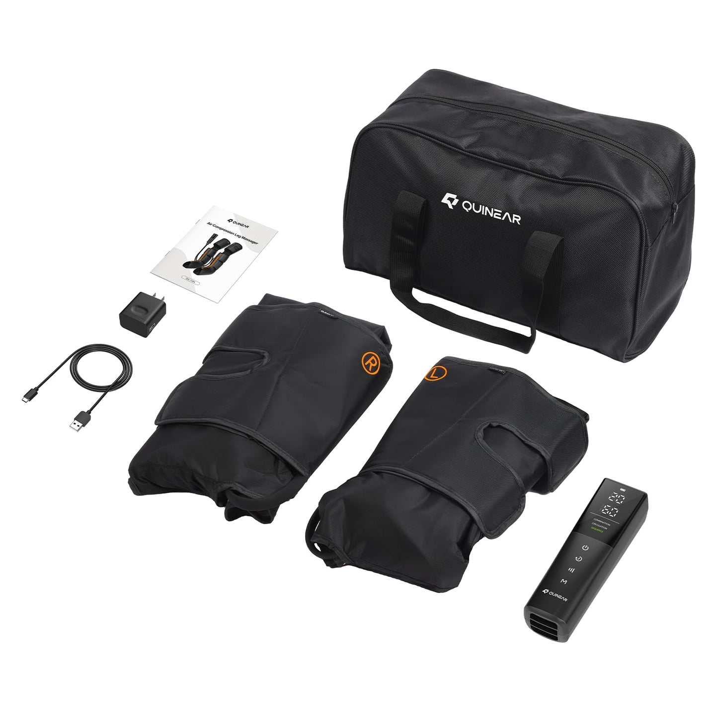 QUINEAR Advanced Full Leg Air Compression Massage, Leg and Foot Massager with Remote, Foot Calf & Thigh Massager for Swollen Legs