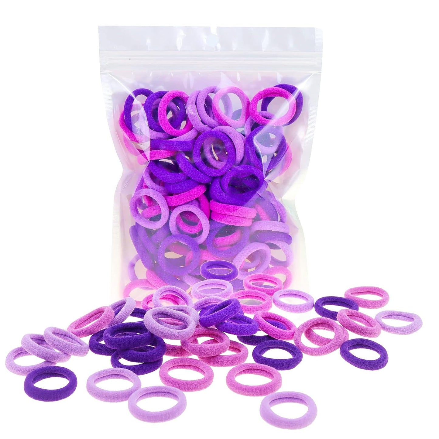 Nylon Hair Ties - 100 Pack Black Seamless Ponytail Holders for Toddlers & Baby Girls