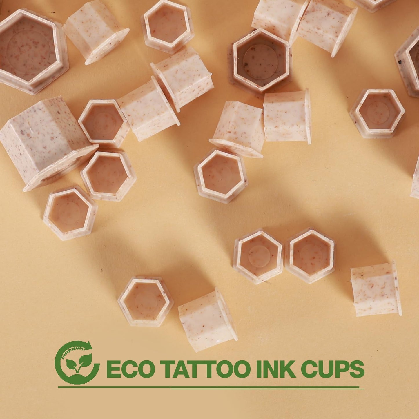 INKin Biodegradable Tattoo Ink Cups Medium 12mm - 200Pcs Disposable ECO Friendly Caps with Base for Hold Ink Pigments Supplies (12mm-Medium)
