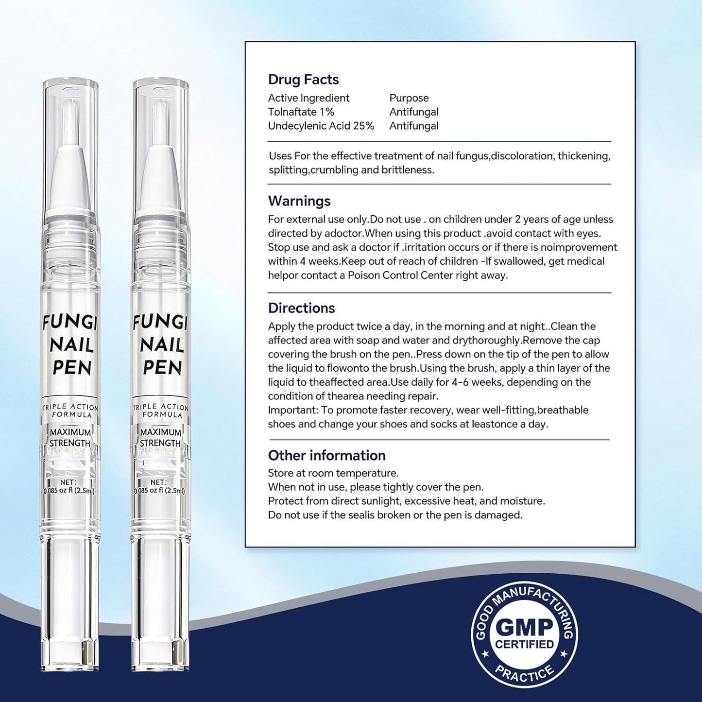 Toenail Fungus Treatment Pen - Extra Strength 25% Undecylenic Acid for Thick, Discolored Nails - 4 Pack
