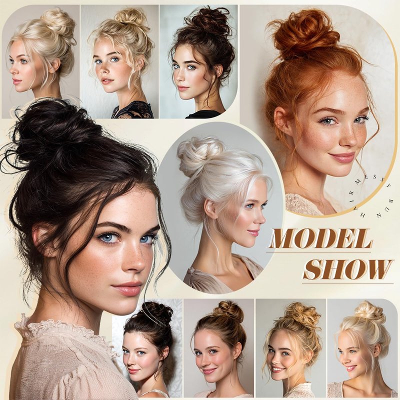 Small Messy Bun Hair Pieces for Women - Synthetic Curly Mini Scrunchies | 2PCs Ash Grey