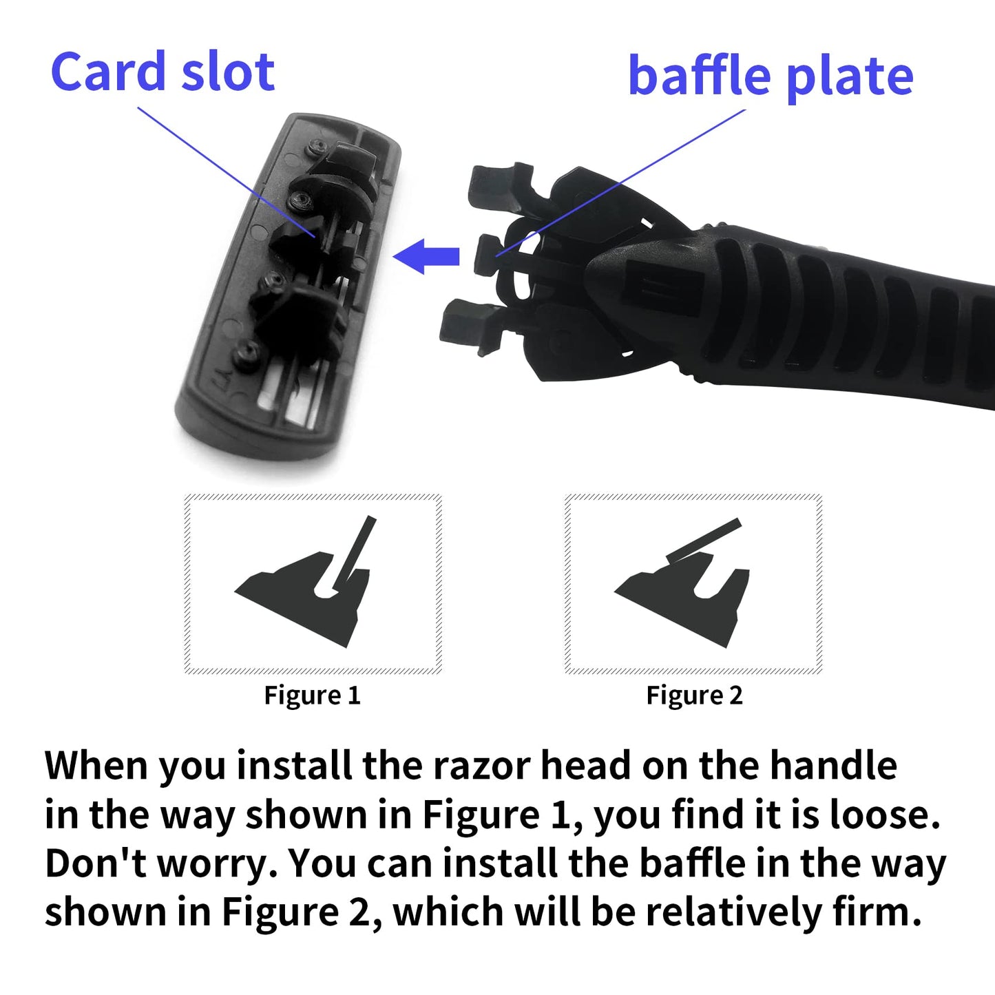 6-Blade Razor,Plastic Anti-slip Men Manual Refill Cartridges razors, Reusable Face Cleansing Care Tool, 18 pcs refill cartridges, Shave Supplies for Men and Women - Black