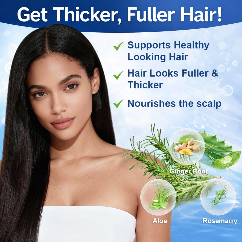 ASHIEE Hair Growth Roller On with Rosemary & Ginger–Precision Roll-On Hair Growth Serum for Thinning Hair, Edges & Crown–Vegan, Clean Formula for Men & Women–Boosts Fuller, Thicker-Looking Hair