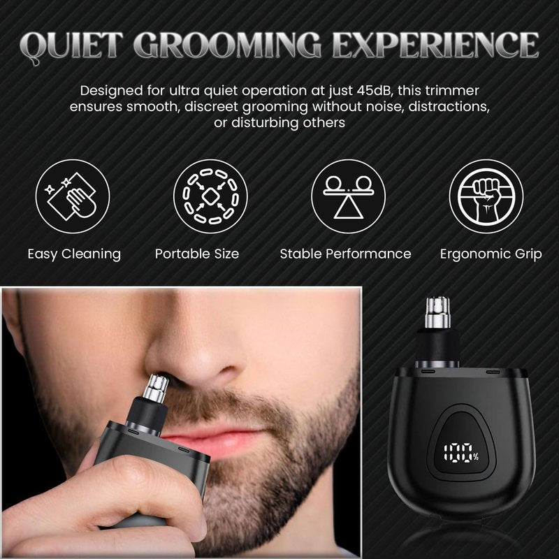 Infinity Choices Nose Hair Trimmer for Men Women - Electric Nose Hair Clipper with Replaceable Stainless Steel Blade, Powerful Motor, Wet/Dry Use, Portable USB Rechargeable Design | Black