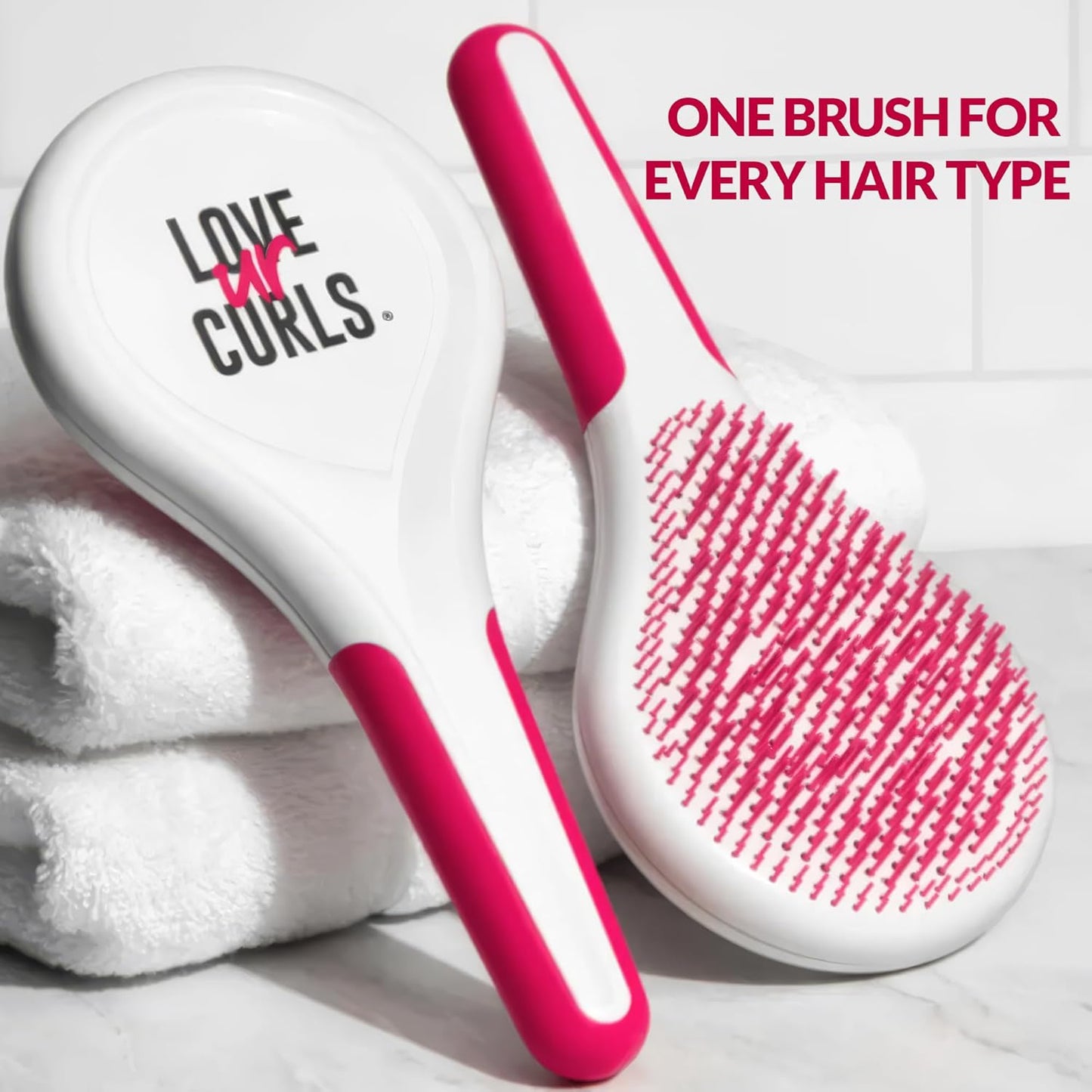 Detangling Hairbrush for Curly, Wavy & Coily Hair - Glide-Through Design Reduces Breakage | Wet or Dry Styling