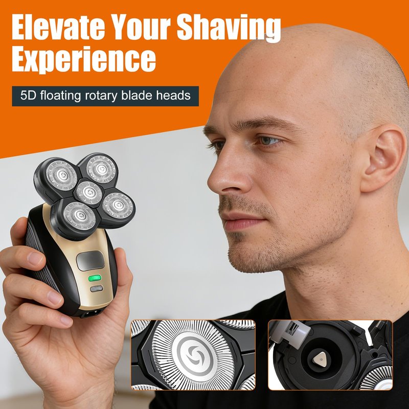 Head Shaver Replacement Blades Refills Compatible with Freebird Head Shaver, 5 Blades Shaver Replacement Heads for Bald Men Freedom Grooming,3PACK