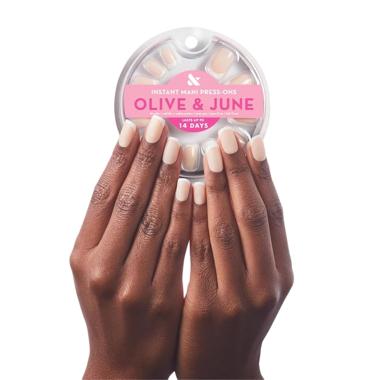 Instant Mani Summer Press-On Nails - Non-Toxic, Long-Lasting | 42 Fake Nails in 21 Sizes | Medium Almond Shape