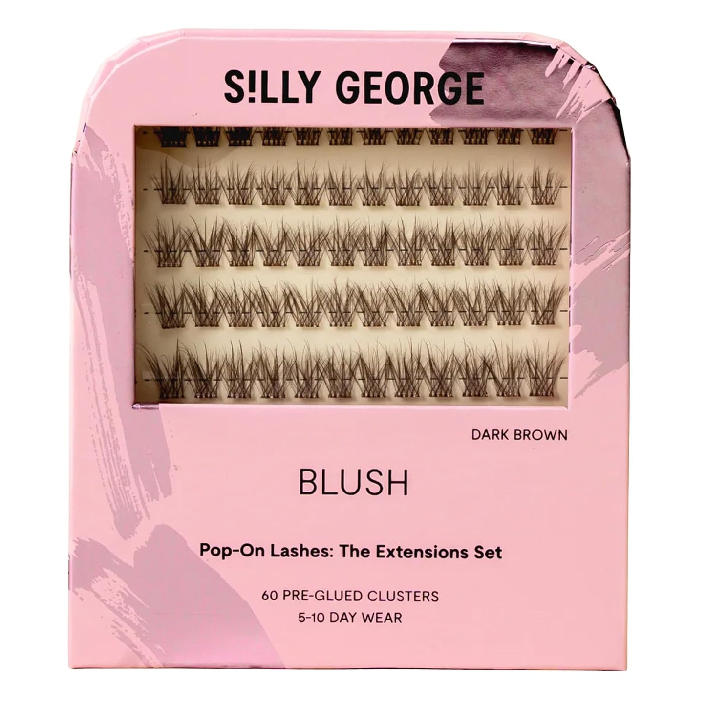 Silly George Pop-On Lashes - DIY Pre-Glued Faux Eyelash Clusters for Natural Look | Bloom, 5-7 Pairs, 60 Clusters