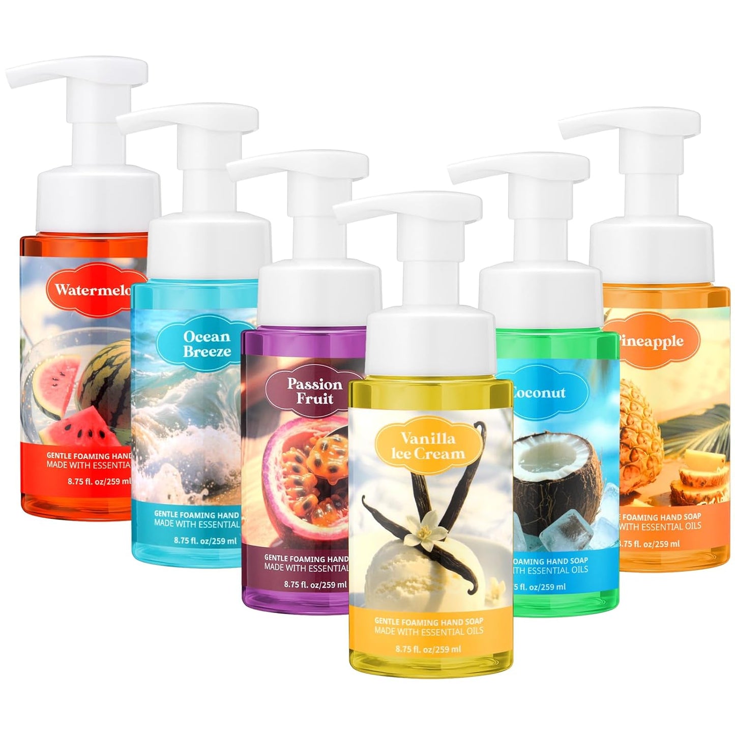 Funny Fruit Foaming Hand Soap - Moisturizing Liquid Foam | 6 Pack, 8.75 Fl Oz - Perfect Gift for Teachers & Nurses