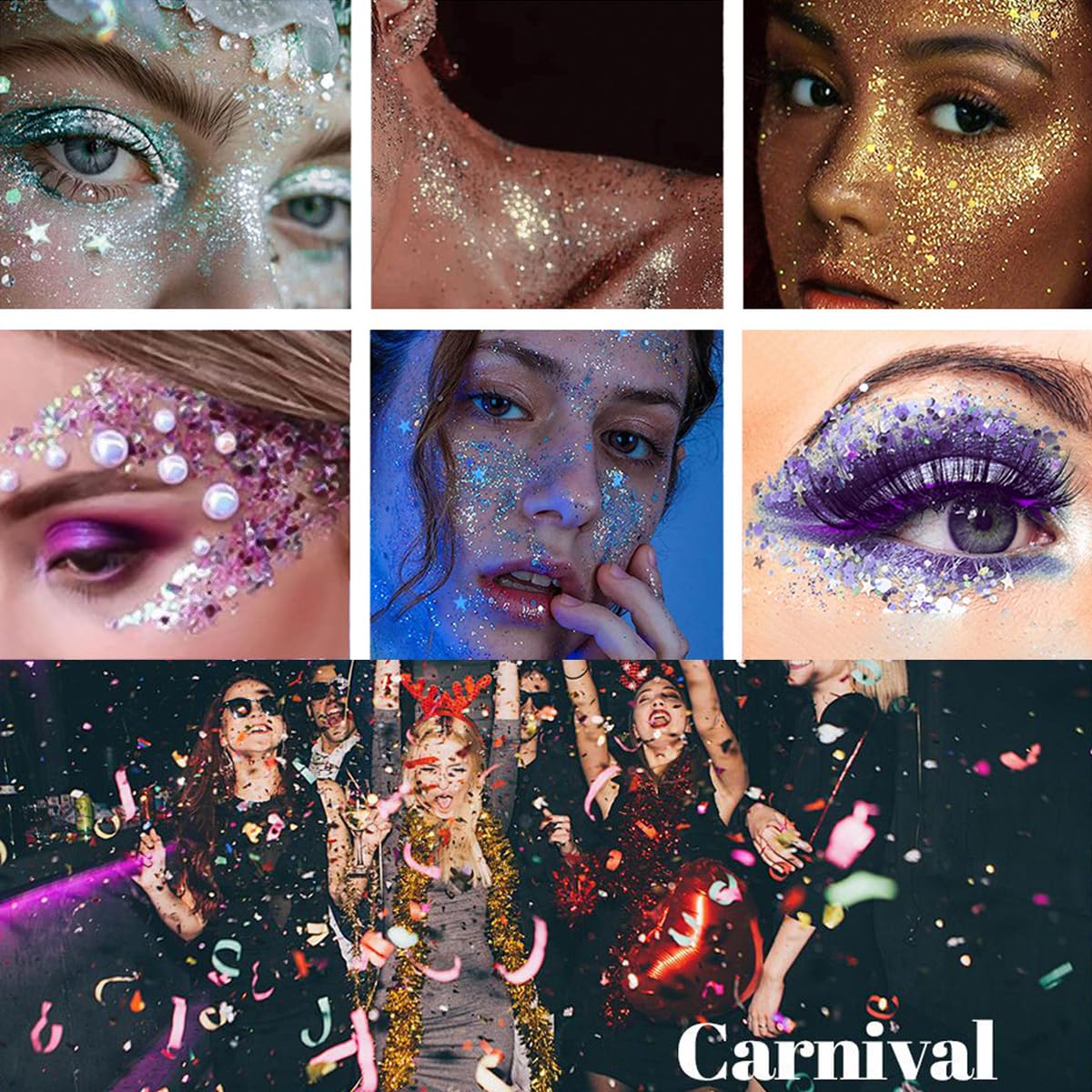 Mysense Blue Face Hair Body Glitter Stick,4th of July Accessories and Outfits for Women Girls Kids,USA Flag Makeup for Independence Day Memorial Day Veterans Day,Festival Rave Accessories