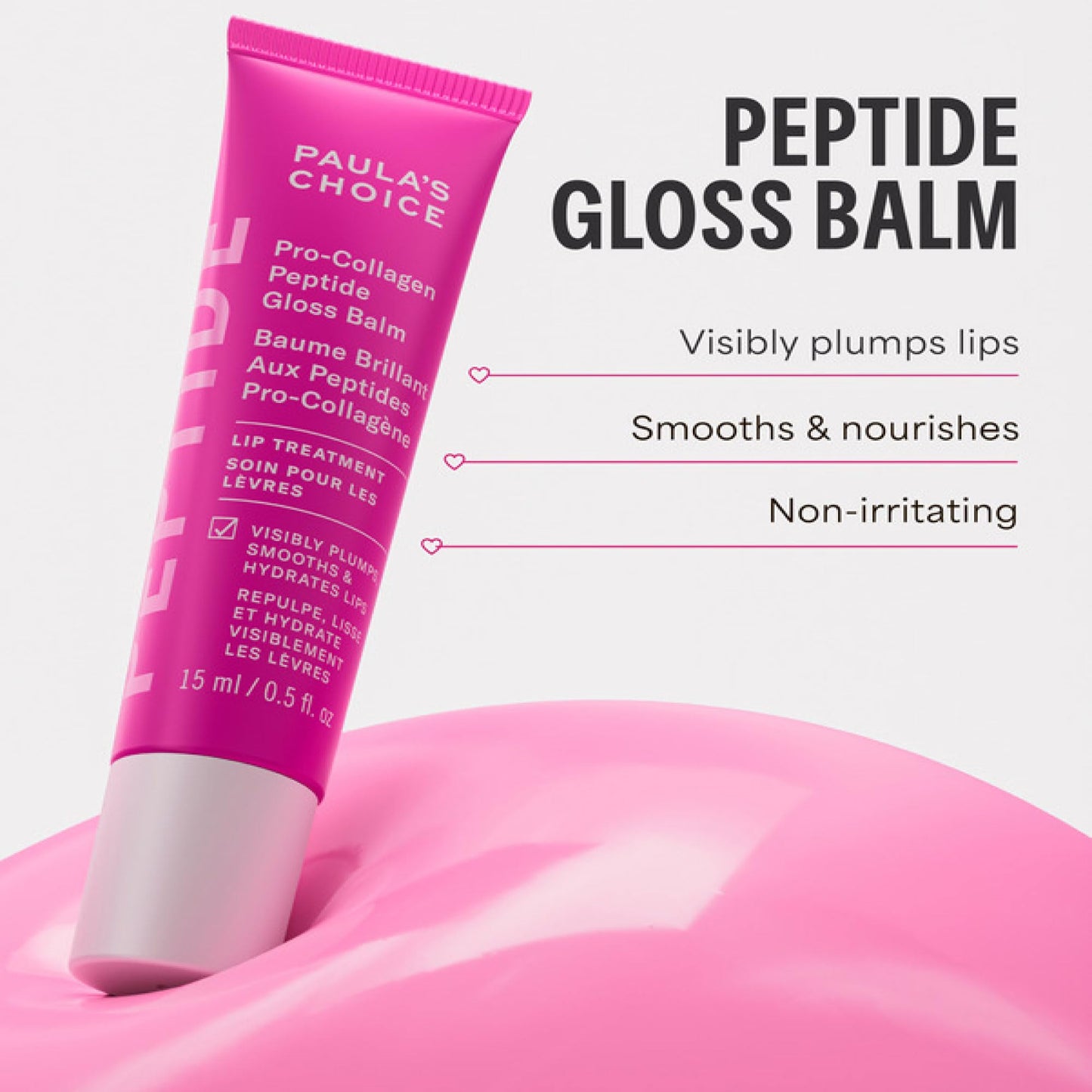 Paula’s Choice Pro-Collagen Peptide Gloss Lip Balm, Hydrates & Smooths Lips, Sheer & Glossy Finish for Fuller Lips, Sheer Tint, Non-Sticky, Cruelty-Free, 0.5 oz