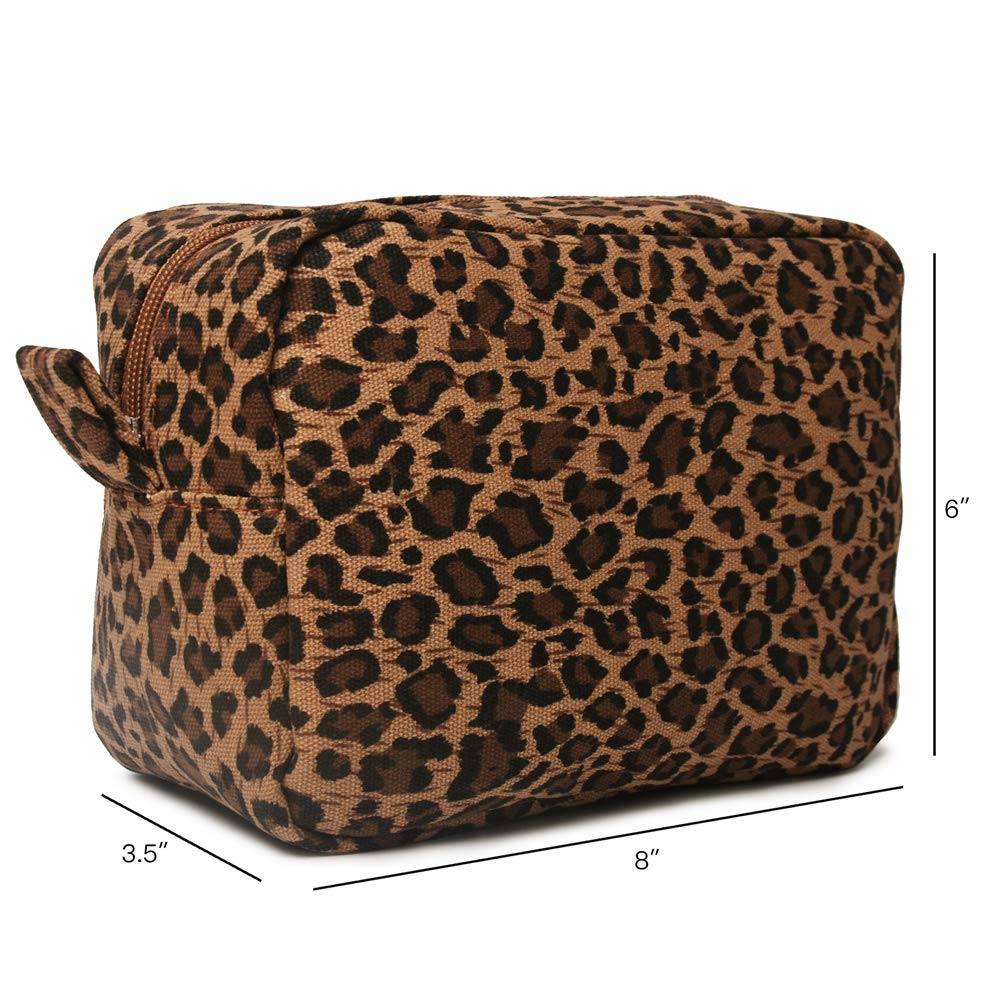 JIU HONG CHAO Leopard Cosmetic Bags 4 liters Big Cheetah Print Makeup Bag Lightweight Canvas Travel Toiletry Purses Accessories Organizer Pouch Gifts for Women