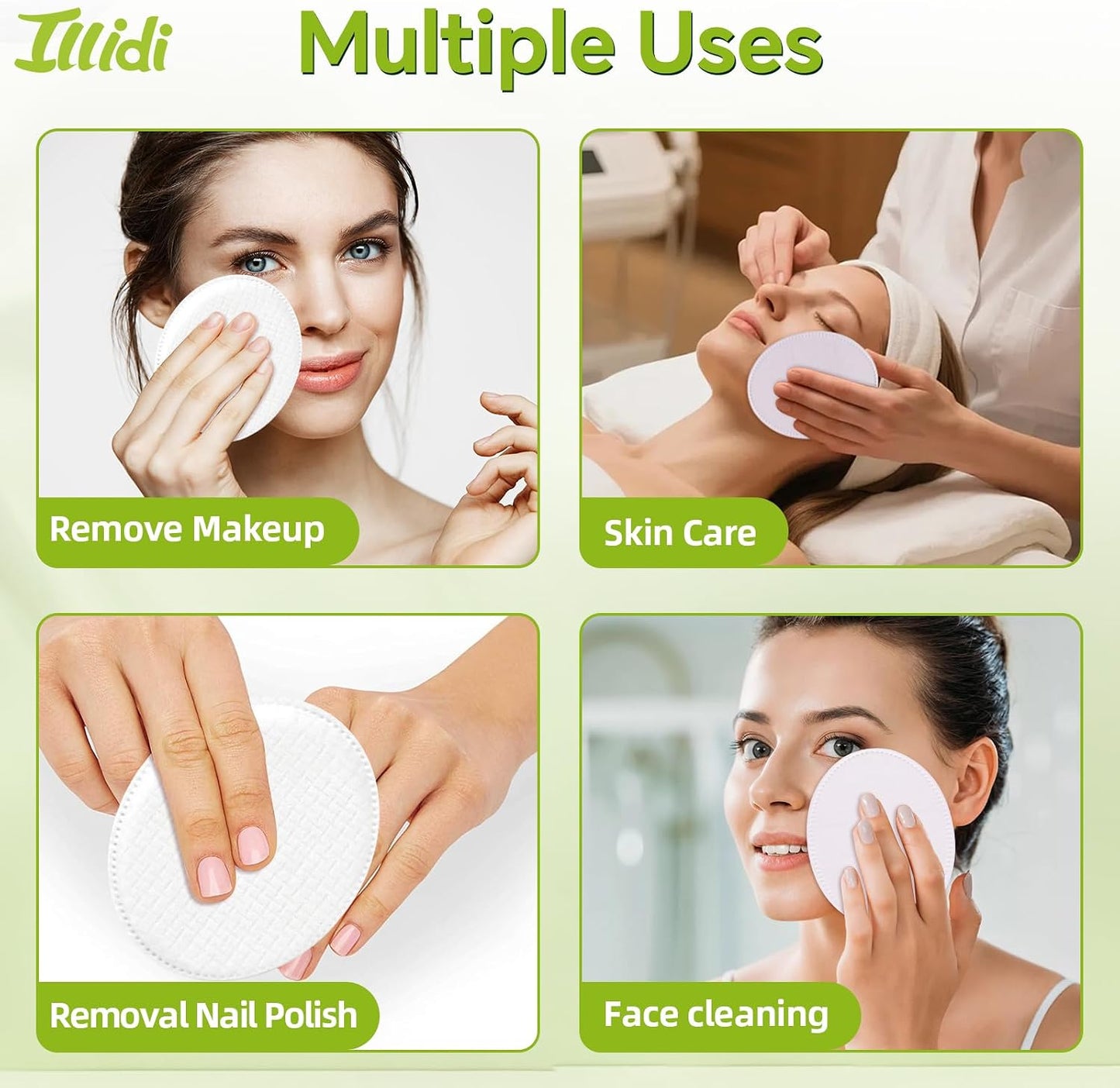 Large Oval Cotton Pads - Multi-Layer Dual-Sided for Makeup Removal & Cleansing | 80 Count